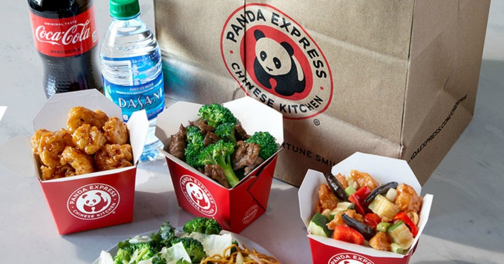 various Panda Express family meals - fast food open on Christmas