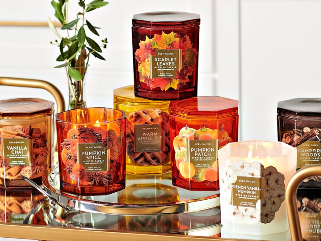 ScentWorx fall candles on display