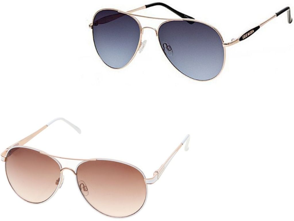 two pairs of aviator sunglasses