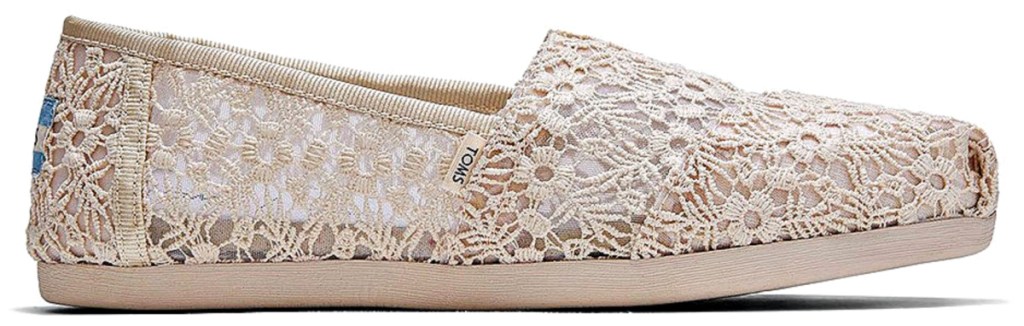 Toms Natural Floral Lace Alpargata Shoes