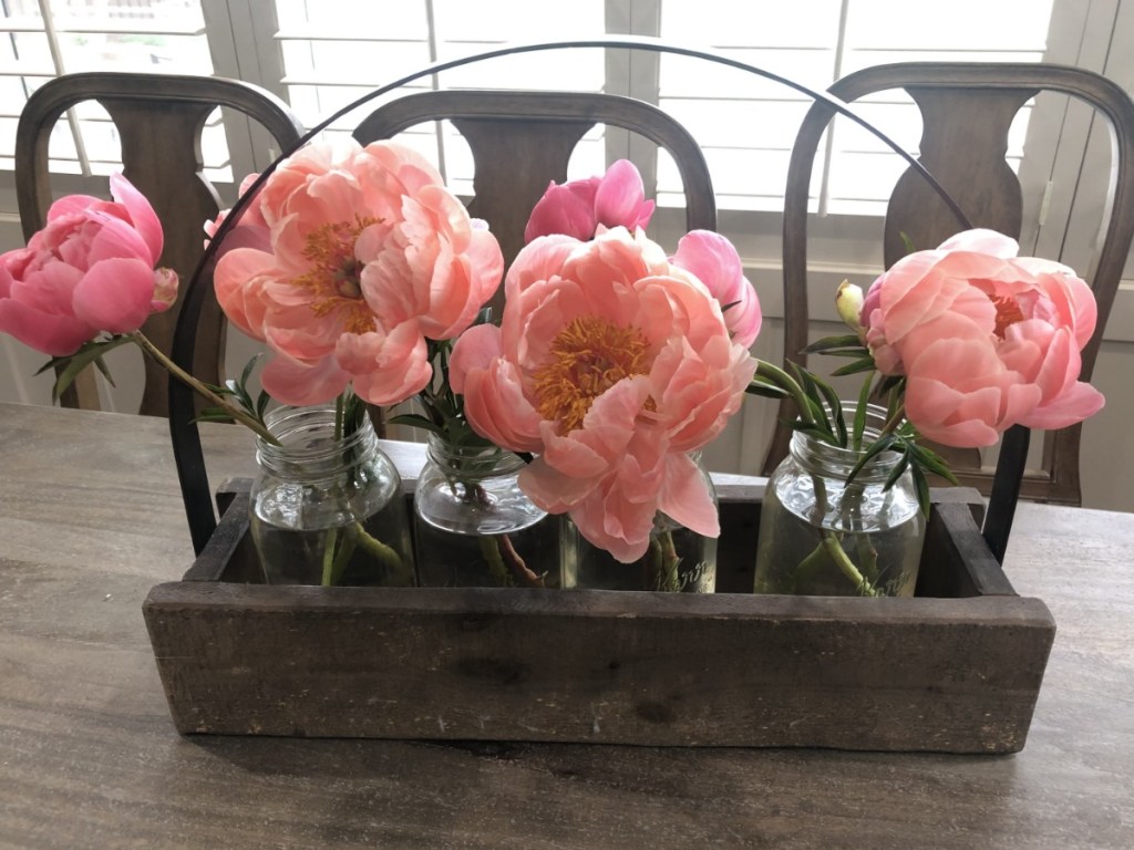 Trader Joe's Peonies on table