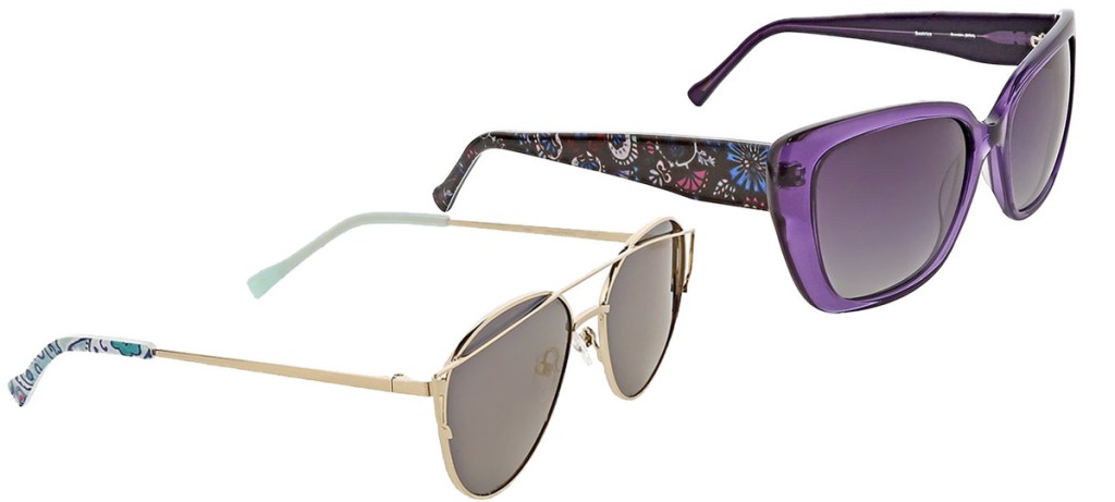 two pairs of vera bradley brand sunglasses