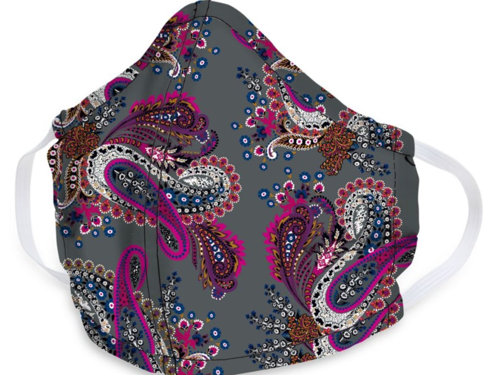 vera bradley purple paisley print mask