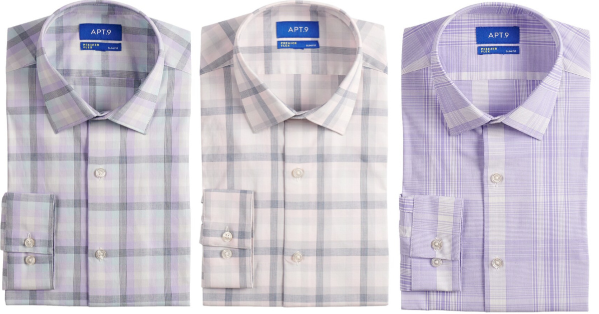 three mens button up plaid shirts