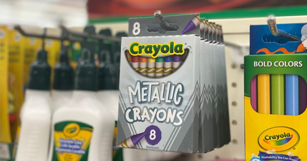 crayola metallic crayons at dollar tree