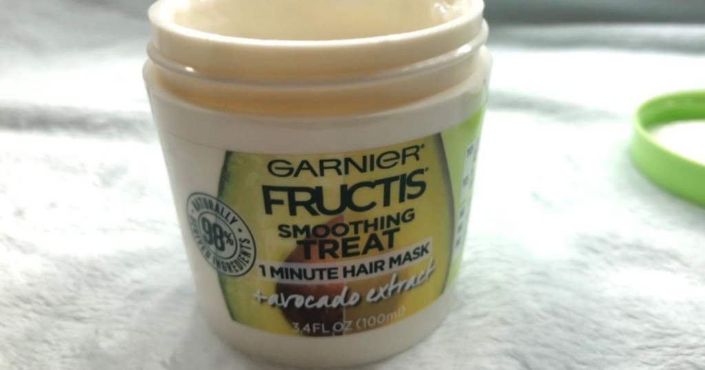 garnier fructis smoothing hair mask with cap off