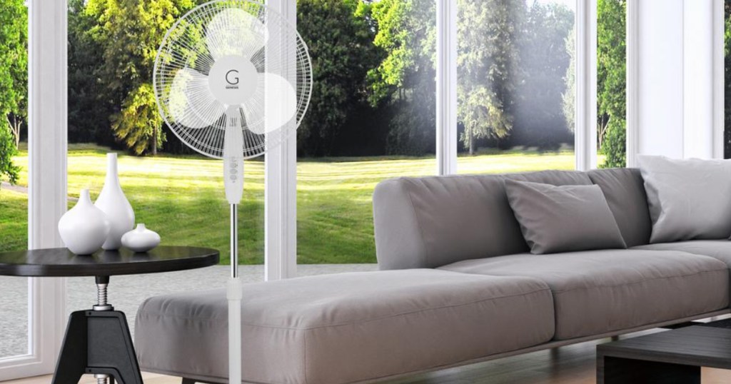 genesis white fan in living room