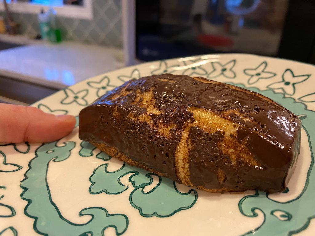 microwaved built protein bar on plate 