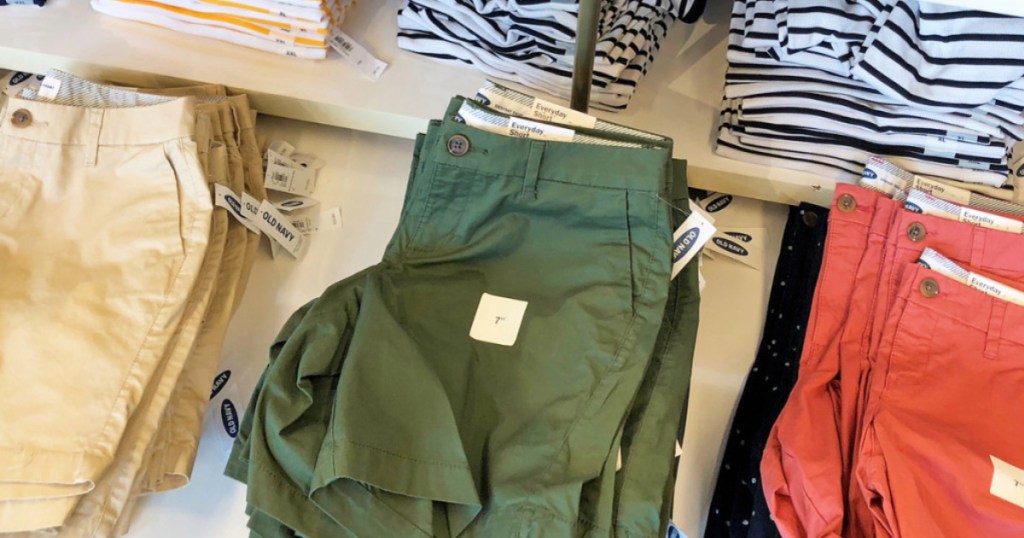 old navy shorts on shelf