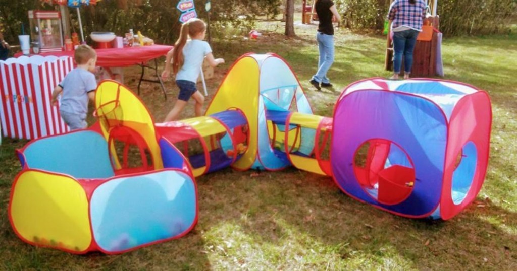 play tent with tunnel and ball pit