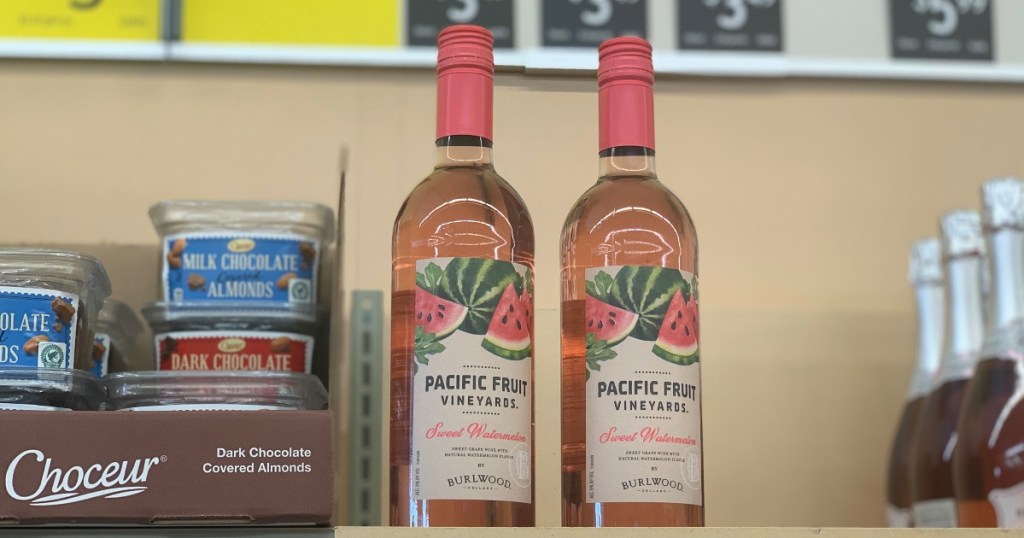 watermelon wine on shelf at ALDI