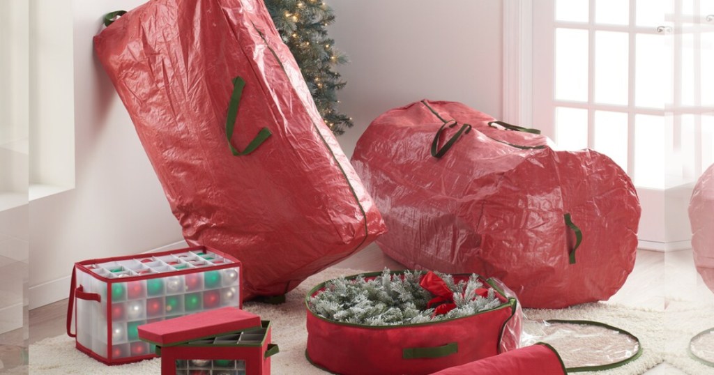 whitmor christmas storage bags with christmas tree