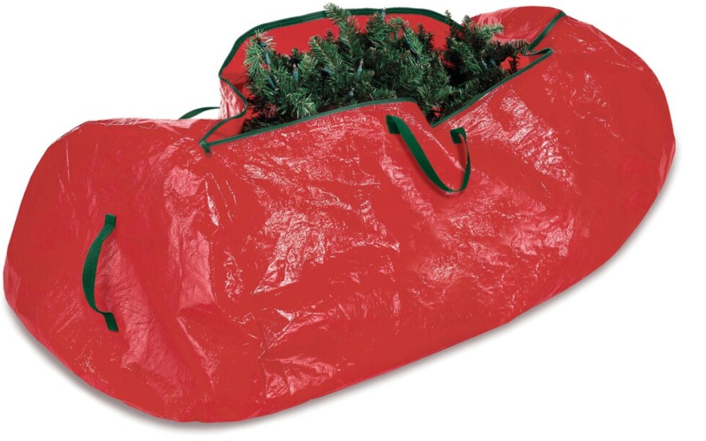 whitmor christmas tree bag red bag with tree in it