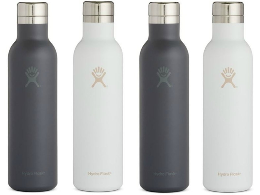 four water bottles in wite and grey