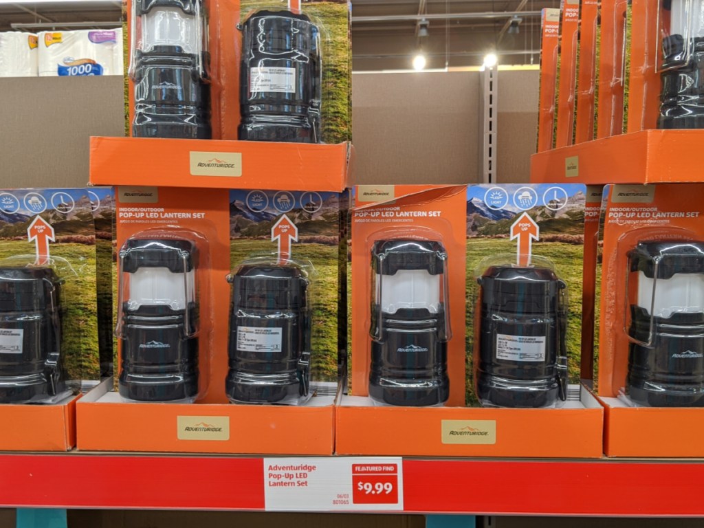 multiple lantern sets on a display in-store