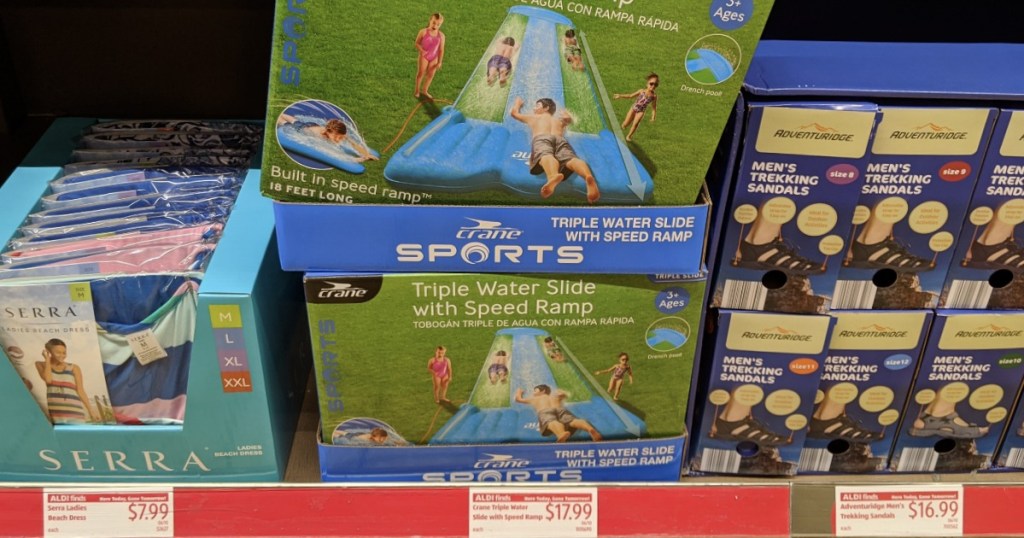 Box of Triple Water Slide at ALDI