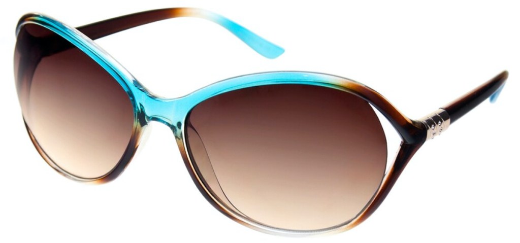 women's turquoise and brown sunglasses