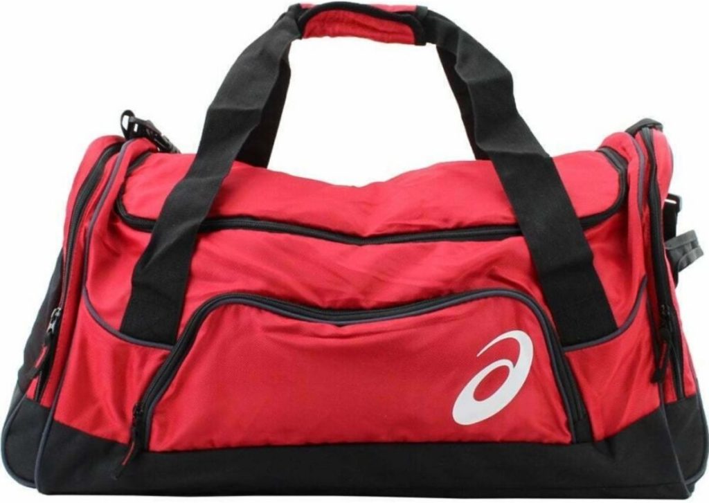 red duffel bag