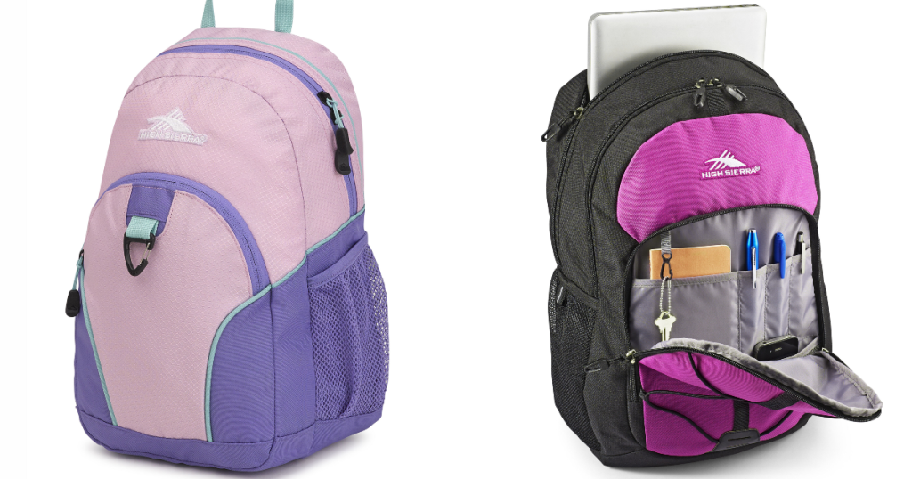 high sierra backpacks pink/ lavender min ibackpack and laptop backpack