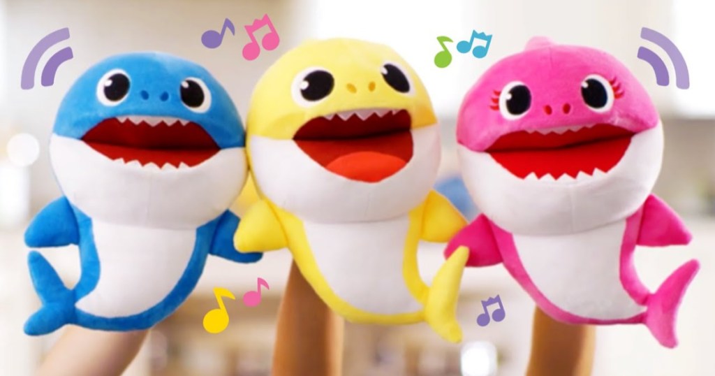 baby shark puppets three colors