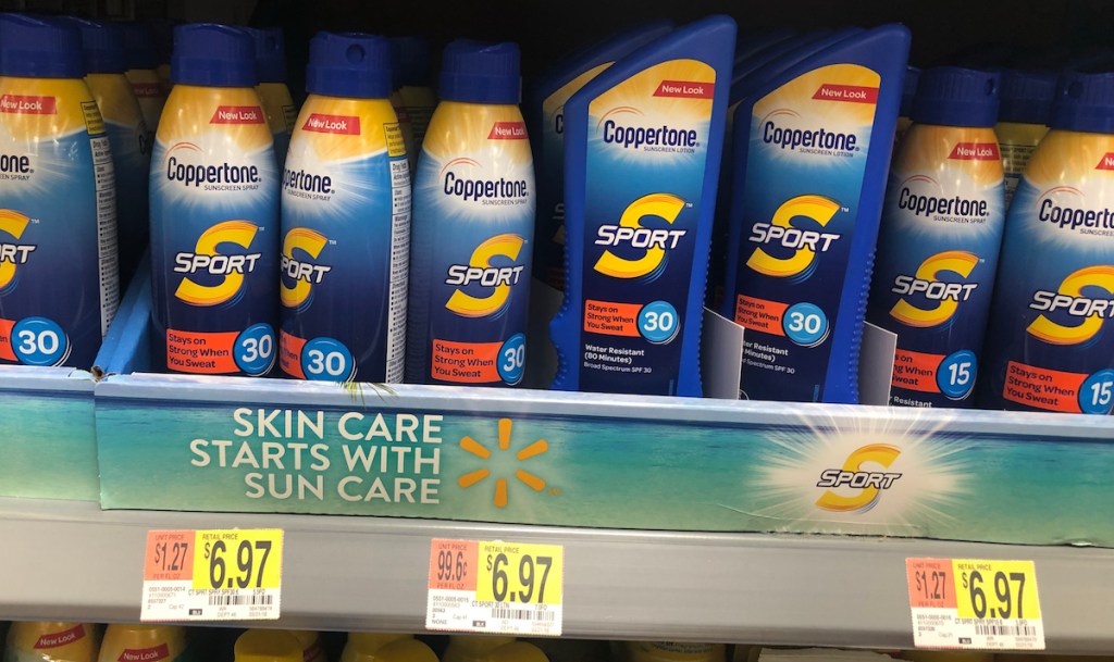 row of Coppertone Sunscreens