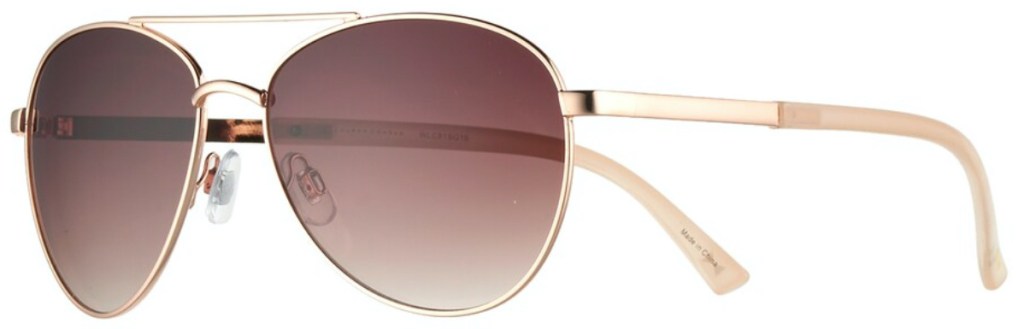 women's gold aviator sunglasses