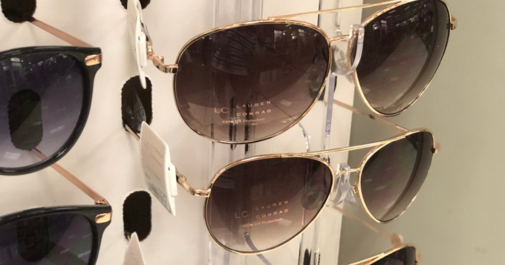 woman's sunglasses on display