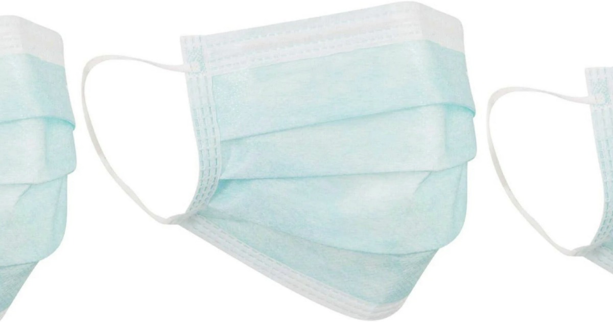 Light blue medical face mask