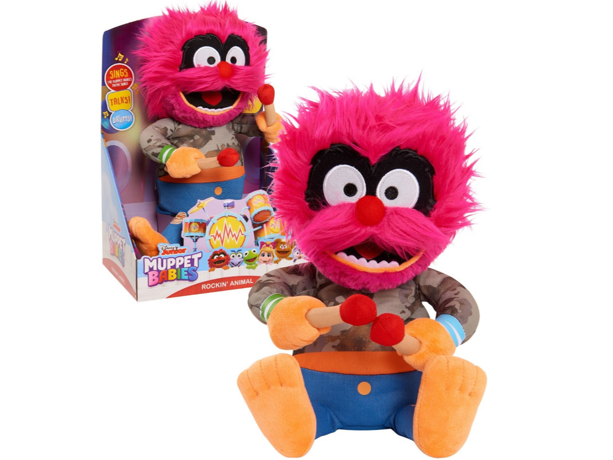 singing animated Muppet plush in package and outside of package