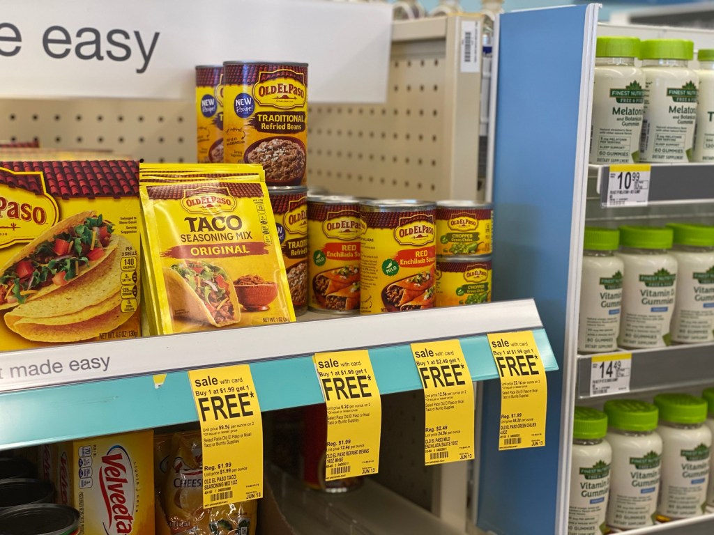 Old El Paso products on Walgreens shelf