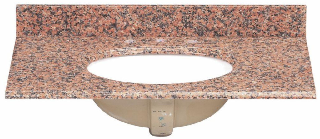 Pegasus 37-Inch Granite Vanity Top in Terra Cotta with White Bowl