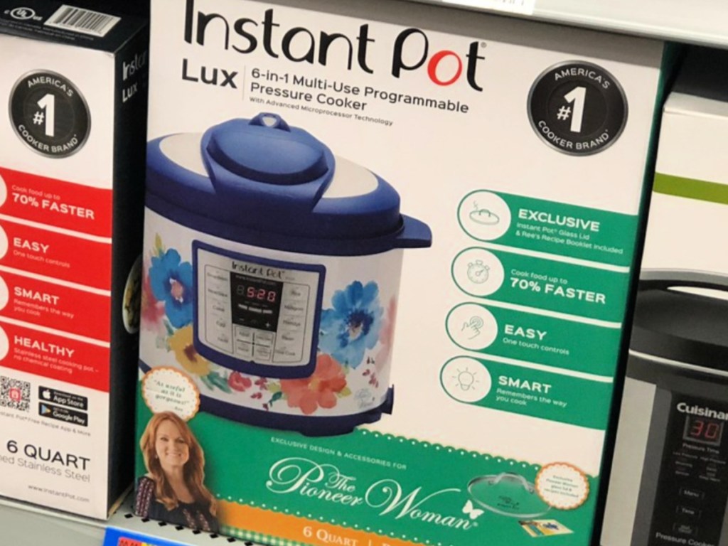 Pioneer Woman Instant Pot in box on shelf