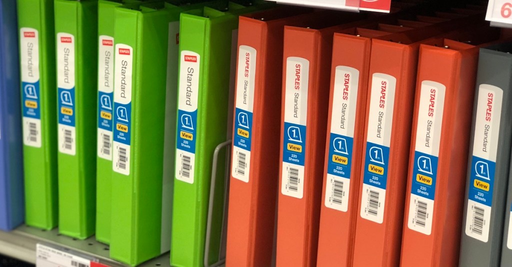 row of staples binders