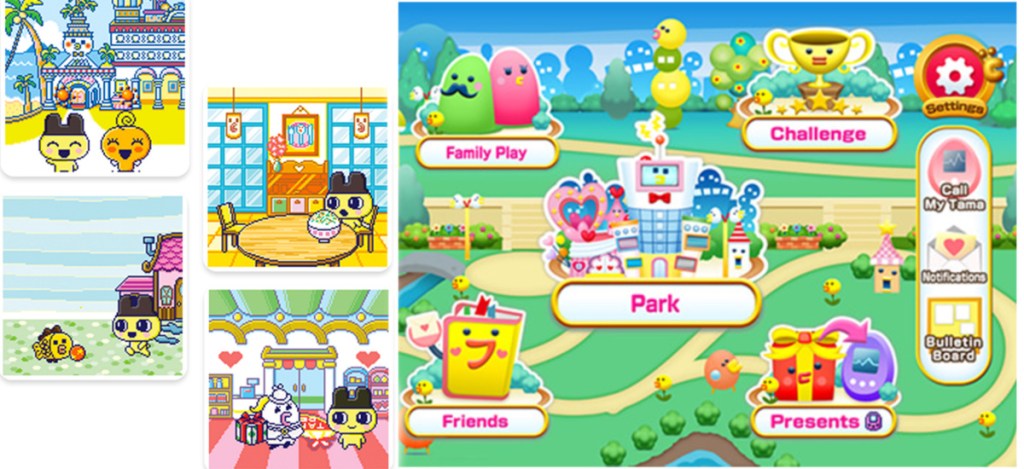 screen shots of Tamagotchi On Wonder Garden game