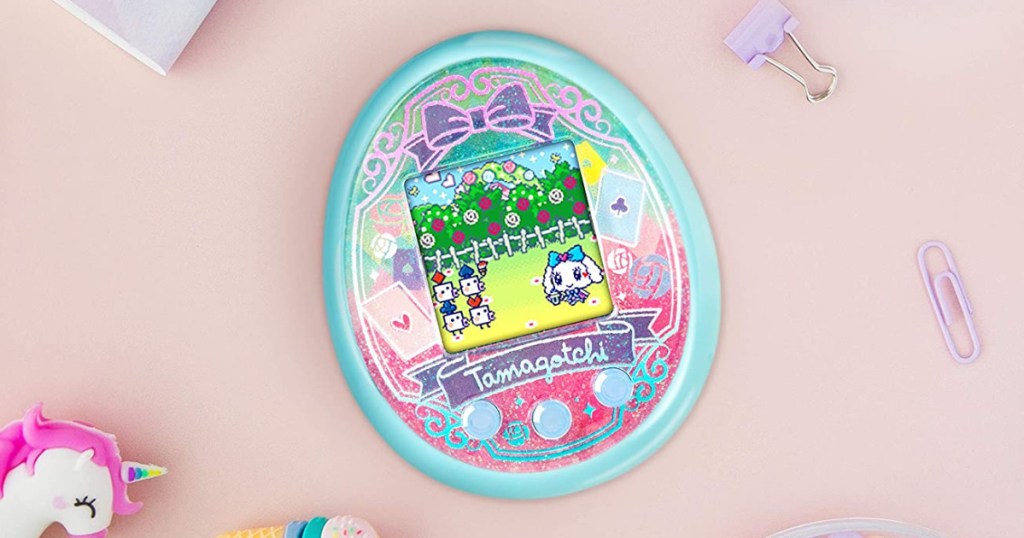 Tamagotchi Wonder Garden Game on Pink surface