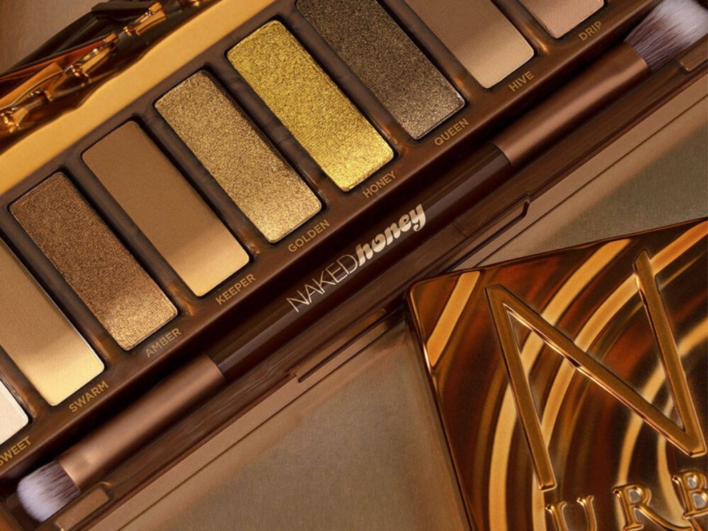 yellow, gold, and brown eyeshadow palette