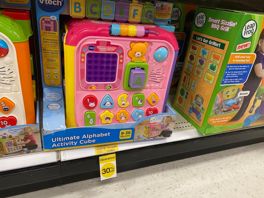 Vtech Activity Cube on target shelf