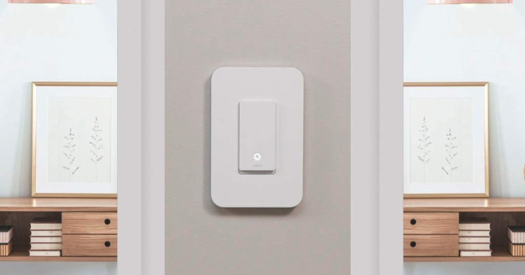 smart light switch on wall in home