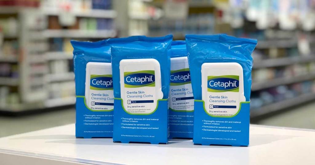 cetaphil wipes on white display