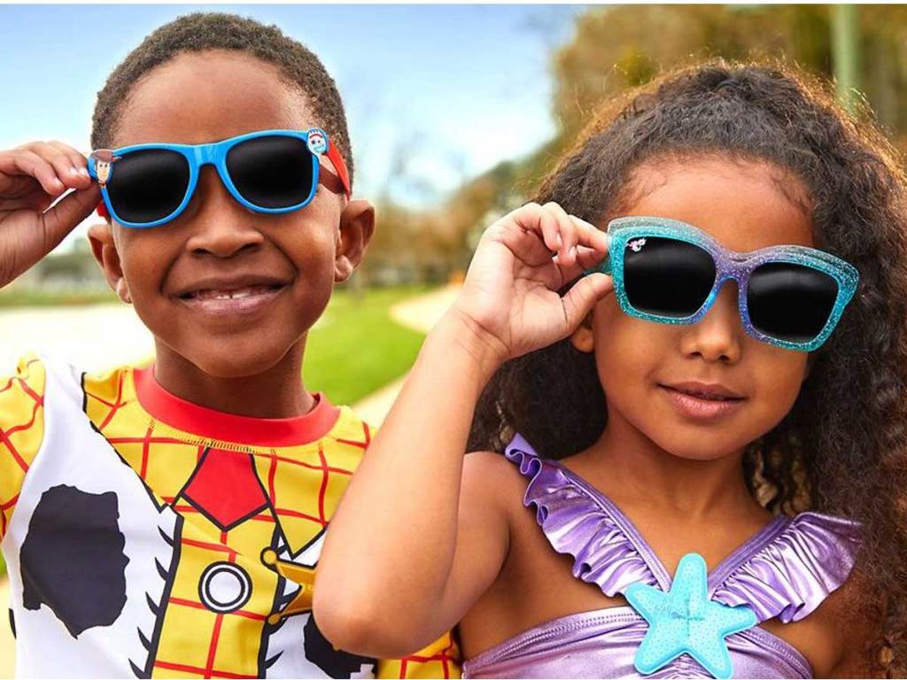 two kids wearing sunglasses