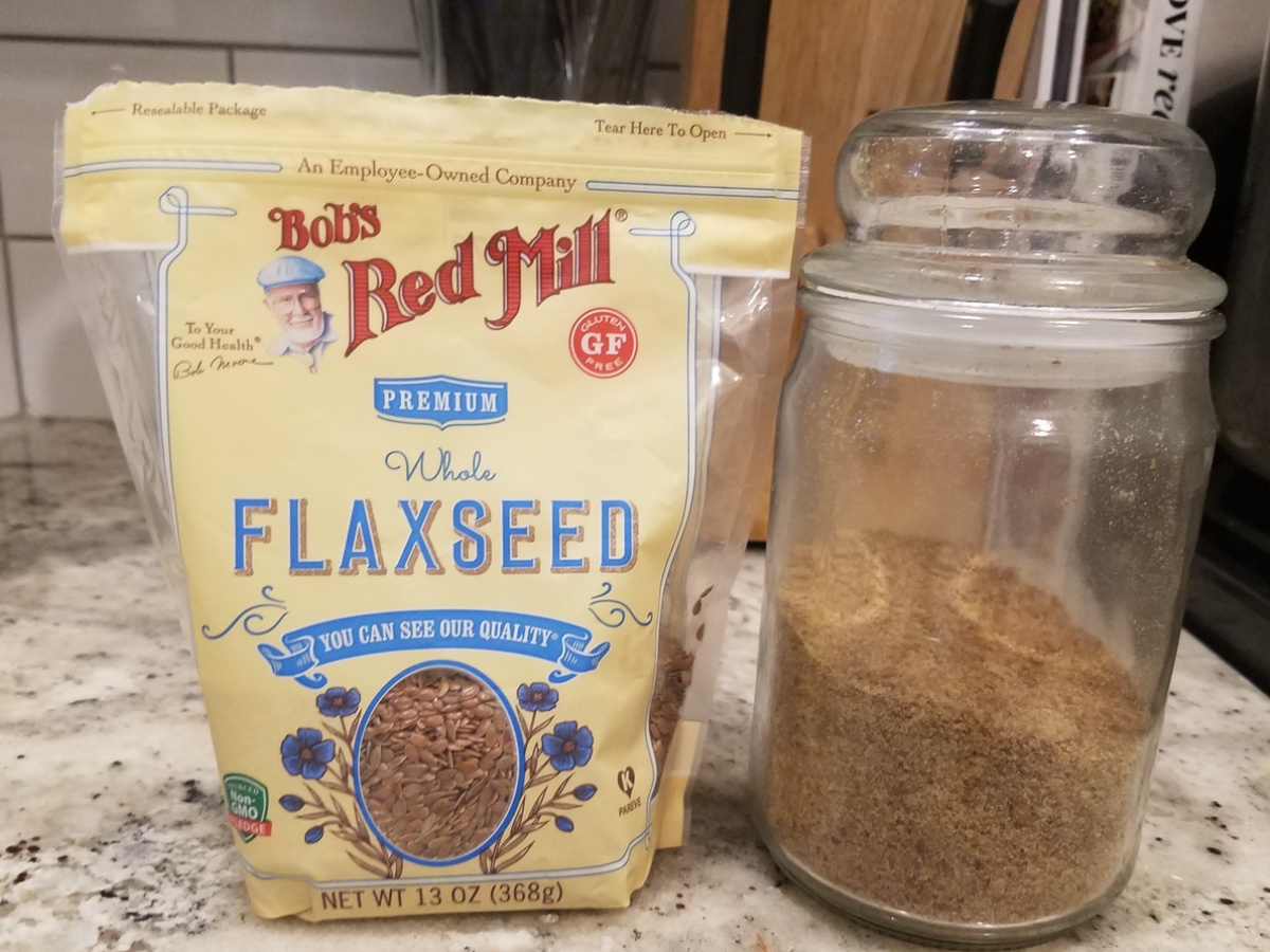 flaxseed bag with glass canister