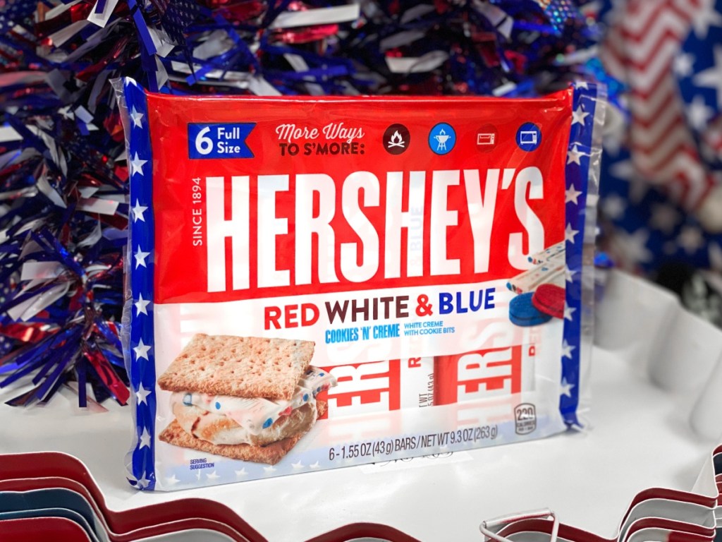 Hershey's red white and blue Cookies N Creme bars