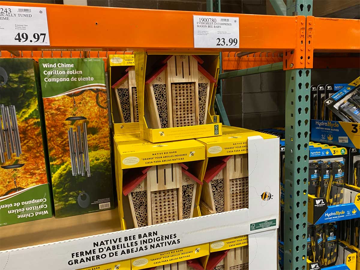 native bee barn on a shelf in a store