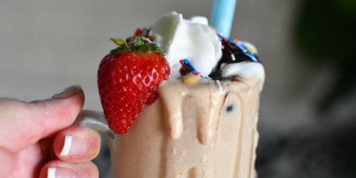 Homemade Peanut Butter & Jelly Milkshake