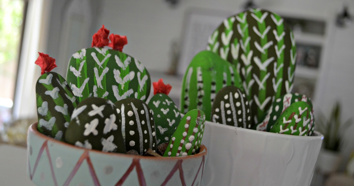 DIY Painted Rock Cactus Garden (Fun for the Whole Family!)