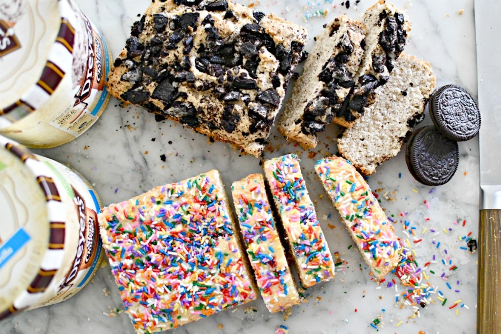 two loaves of ice cream bread