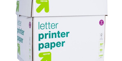 Up & Up 500-Sheet Letter Printer Paper 5-Pack Only $9.84 on Target.online (Regularly $20)