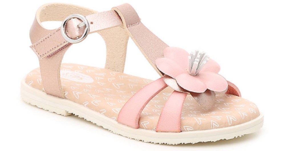 dr scholls pennelope kids sandal pink with flower