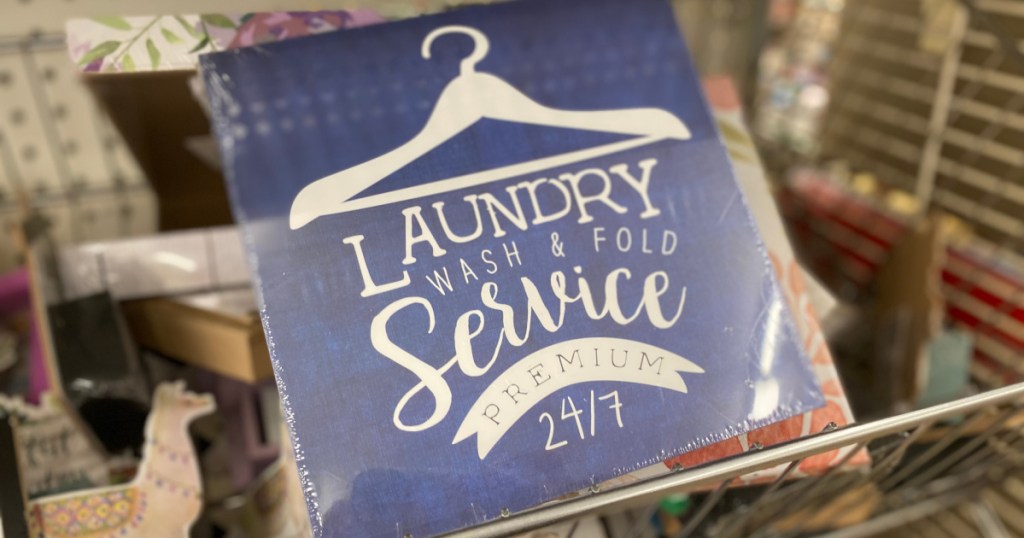 laundry sign at dollar tree