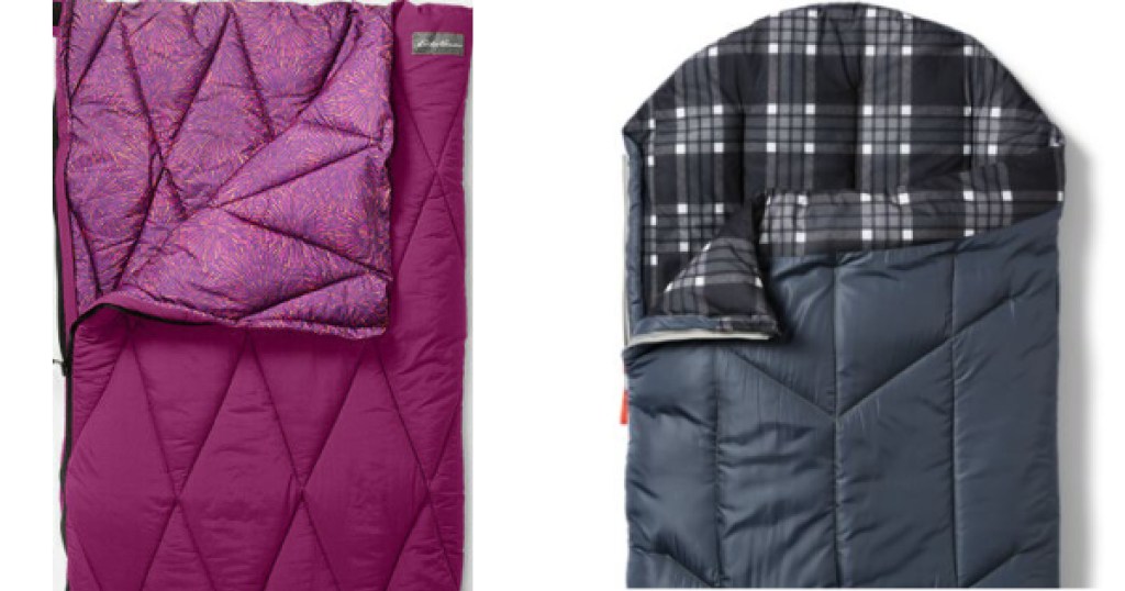 eddie bauer cruiser sleeping bags purple and gray